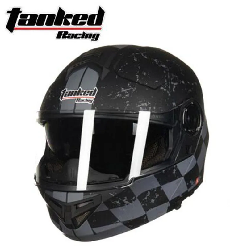 Tanked Racing ECE одобренный Filp Up мотоциклетный шлем T270 с двойными линзами Открытый мотоциклетный шлем Мото шлем - Цвет: 12