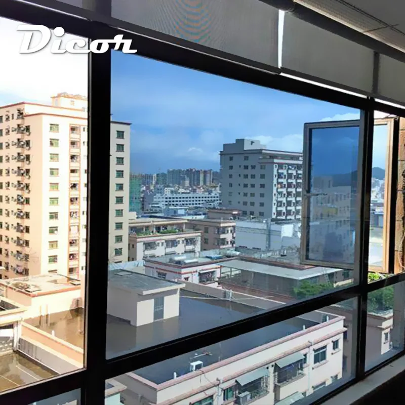 Виниловая односторонняя зеркальная пленка с теплопередачей витражная 500