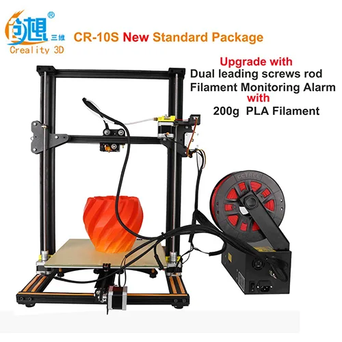 Creality CR-10S обновлен с 2 Z axies большой размер печати DIY настольный 3D принтер 300*300*400 мм размер печати с подогревом - Цвет: Dual Z axis with200g