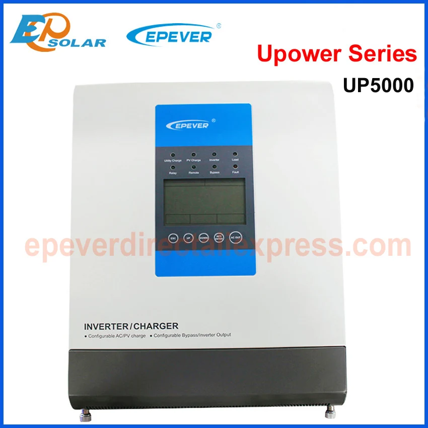 EPever 5000VA чистая синусоида гибридный инвертор MPPT 60A80A100A солнечное зарядное устройство и 30A AC зарядное устройство в одном для 48 В батареи 220 В 230VAC