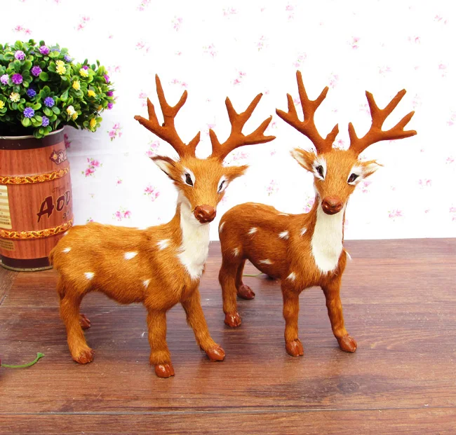Игрушечный олень simualtion модель из пластика и натурального меха около 15x20 см sika deers