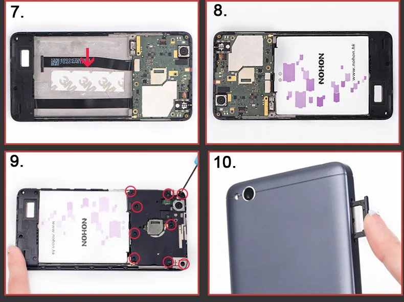 Nohon Аккумулятор для Xiaomi Redmi 4A 5A 4X3 S 5 плюс батарея BN30 BN34 BN44 BM4A BM47 батарейка литий-полимерная аккумуляторная батарея бесплатный ремонт инструменты
