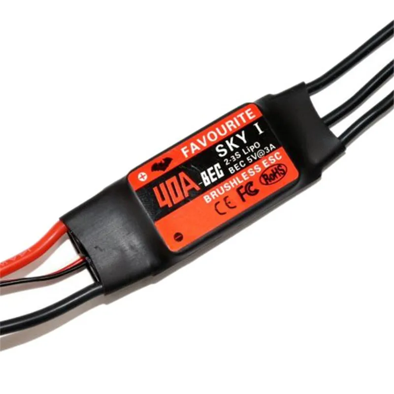 Favourite FVT Sky Series 40A 2-3S бесщеточный ESC с 5V 3A BEC для радиоуправляемого самолета | Игрушки