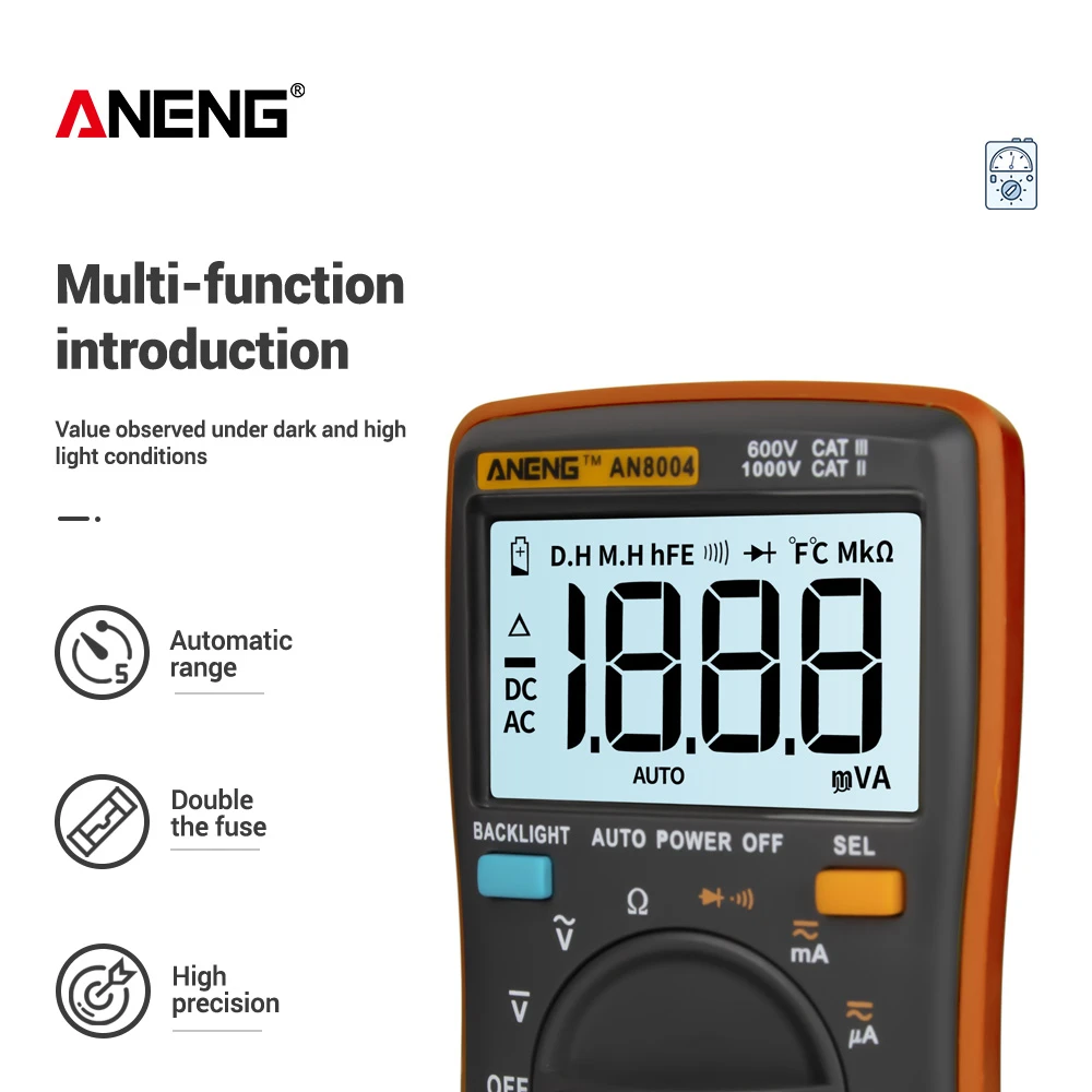 ANENG AN8004 ЖК-цифровой мультиметр Профессиональный конденсатор тестер esr измеритель богатых метров индуктивности тестер быть истинным