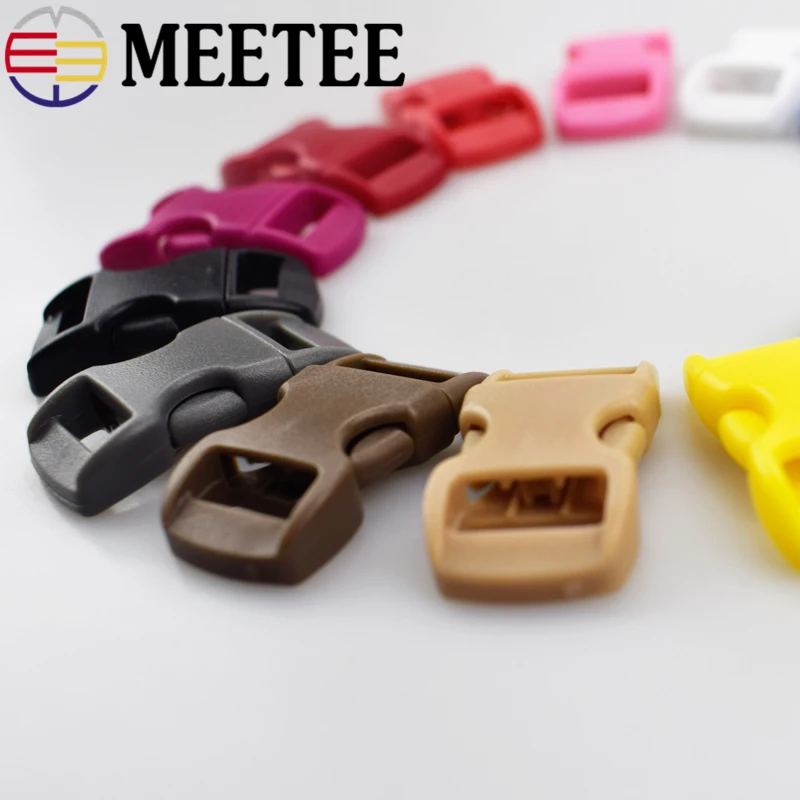 5 шт. Meetee 10/15 мм Цветная Пластиковая изогнутая боковая застежка с пряжкой для