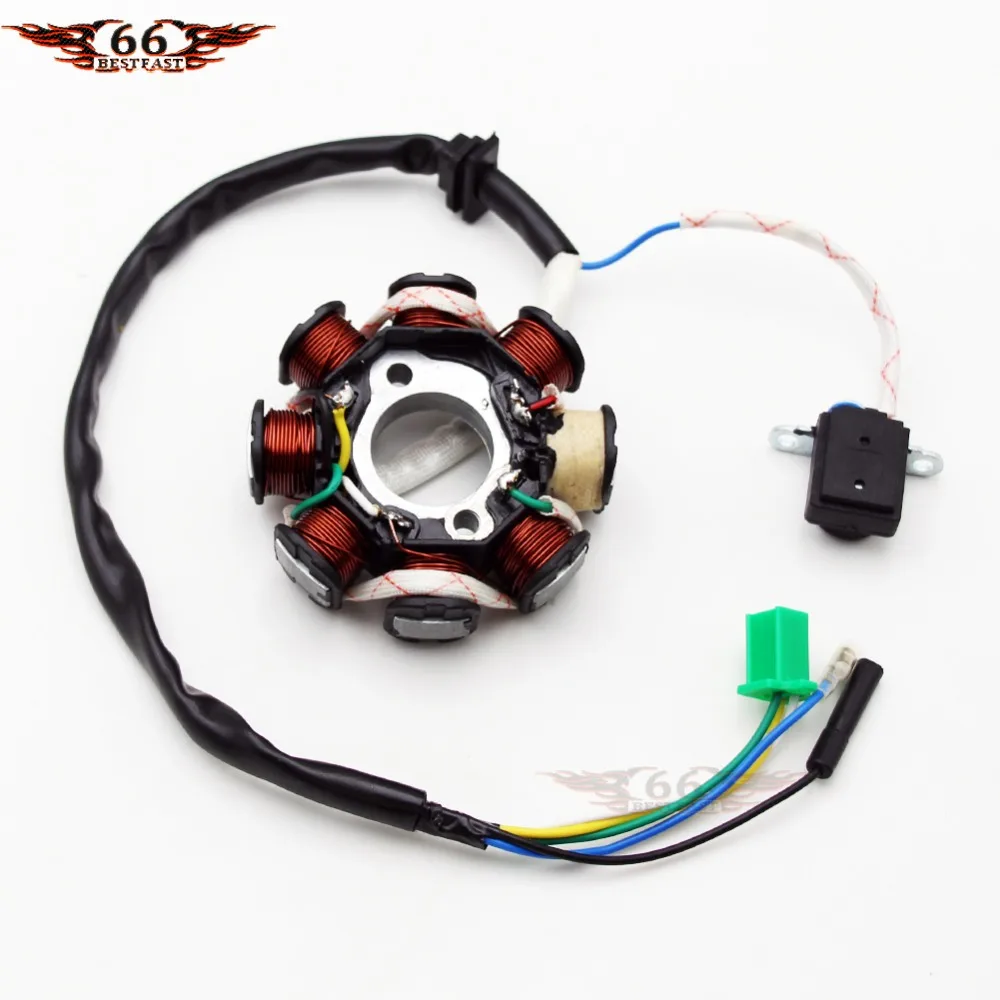 Статор 8 Катушек GY6 125 куб. См 150cc Скутер ATV GO KART ROKETA TAOTAO BMX COOSTER SUNL JCL Новый |
