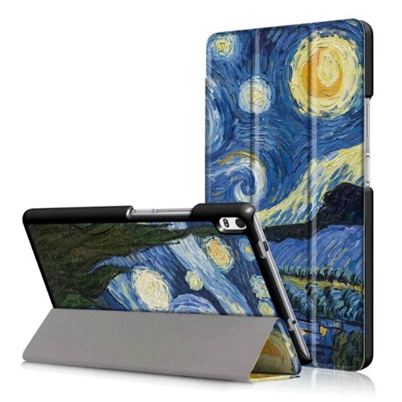 Кожаный чехол для lenovo Tab 4 TAB4 8 Plus TB-8705F/N чехол окрашенный принт PU кожаный Стенд хороший чехол Funda Чехол+ пленка+ стилус