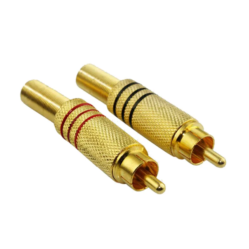 Позолоченный Аудио разъем RCA 10 шт. металлический пружинный кабель для