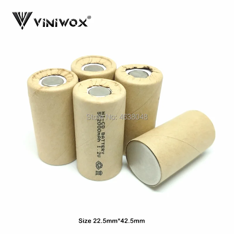 SC 2000mAh 1,2 V Ni-CD аккумуляторная батарея для самостоятельного использования в электроинструменте батарея для электрических инструментов Subc аккумулятор NICD аккумулятор