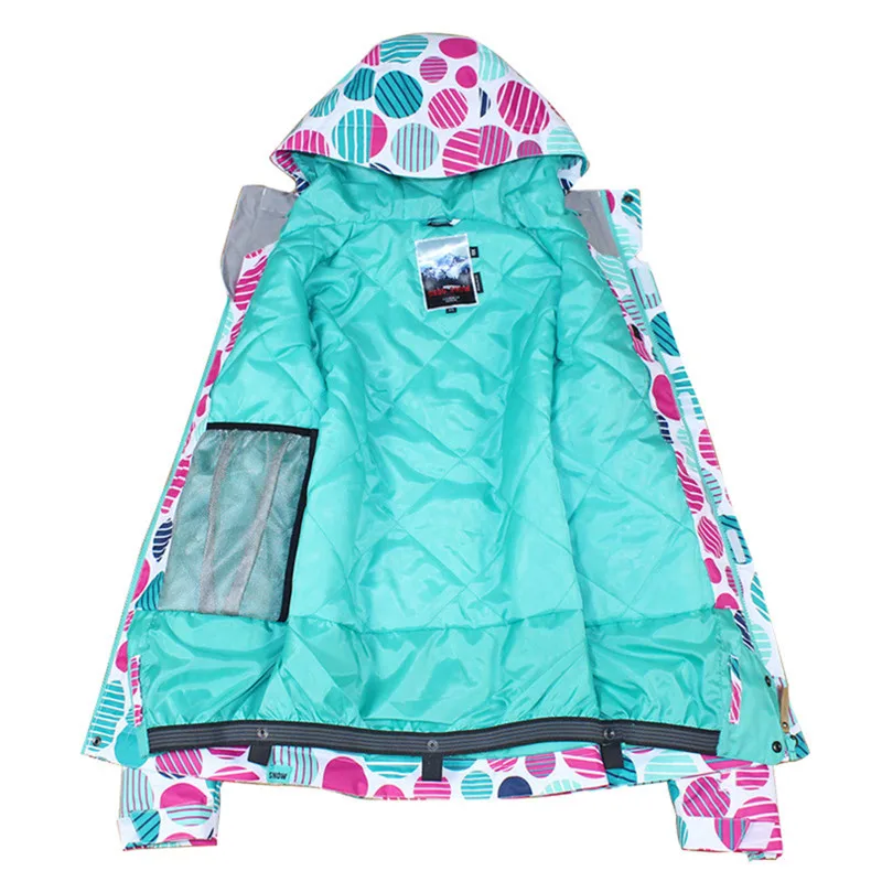 Gsou Snow Новый Куртка для Сноуборда Женщин заполнена Шелковым Хлопоком Высокого