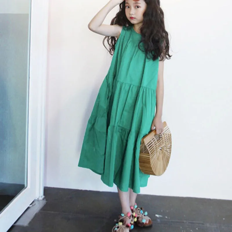 Длинное платье макси для крупных девочек 2020 г. Летнее Детское пляжное принцессы