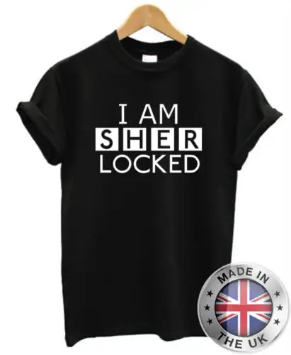 Шерлок Холмс &quotI Am Sherlocked&quot футболка S-xXXL Мужские Женские Новые футболки Забавные