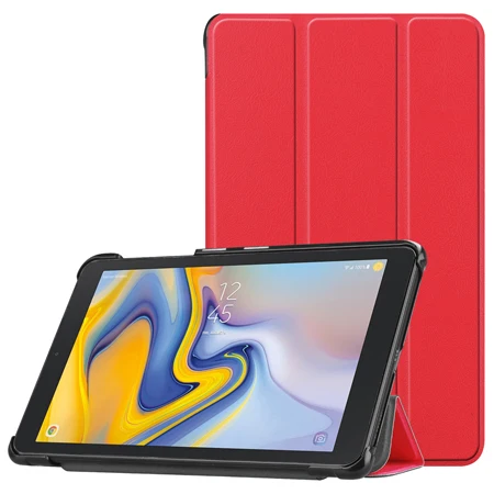SMTABA T387 KST RD Чехол-книжка с подставкой для samsung Galaxy Tab A 8,0 T387 SM-T387 8,0 дюймов, треугольная крышка, чехол для планшета+ пленка+ ручка - Цвет: SMTABA T387 KST RD
