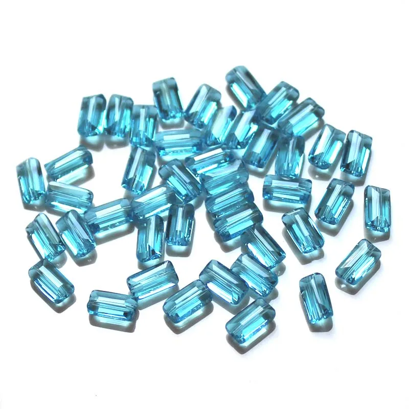 10 aquamarine AAA Прямоугольник Кристалл Необычные бусы 12x6 мм 100 шт. Ограненный Кристалл Стекло Свободные Spacer - Цвет: 10 aquamarine