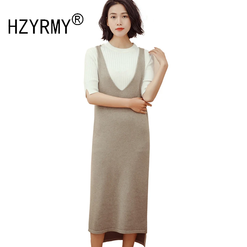 HZYRMY весна осень Новая женская кашемировая длинная жилетка модное однотонное