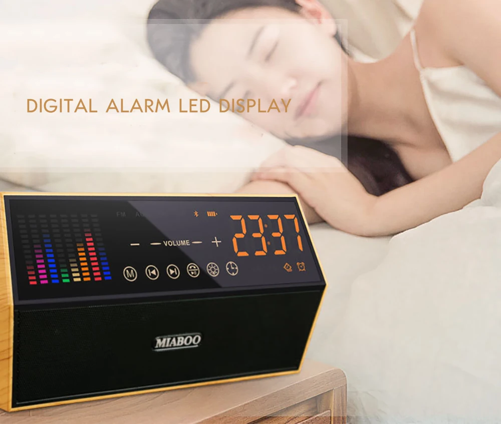 M 18F Smart Винтаж Touch Bluetooth Динамик часы и красочные Музыка спектр светодиодный
