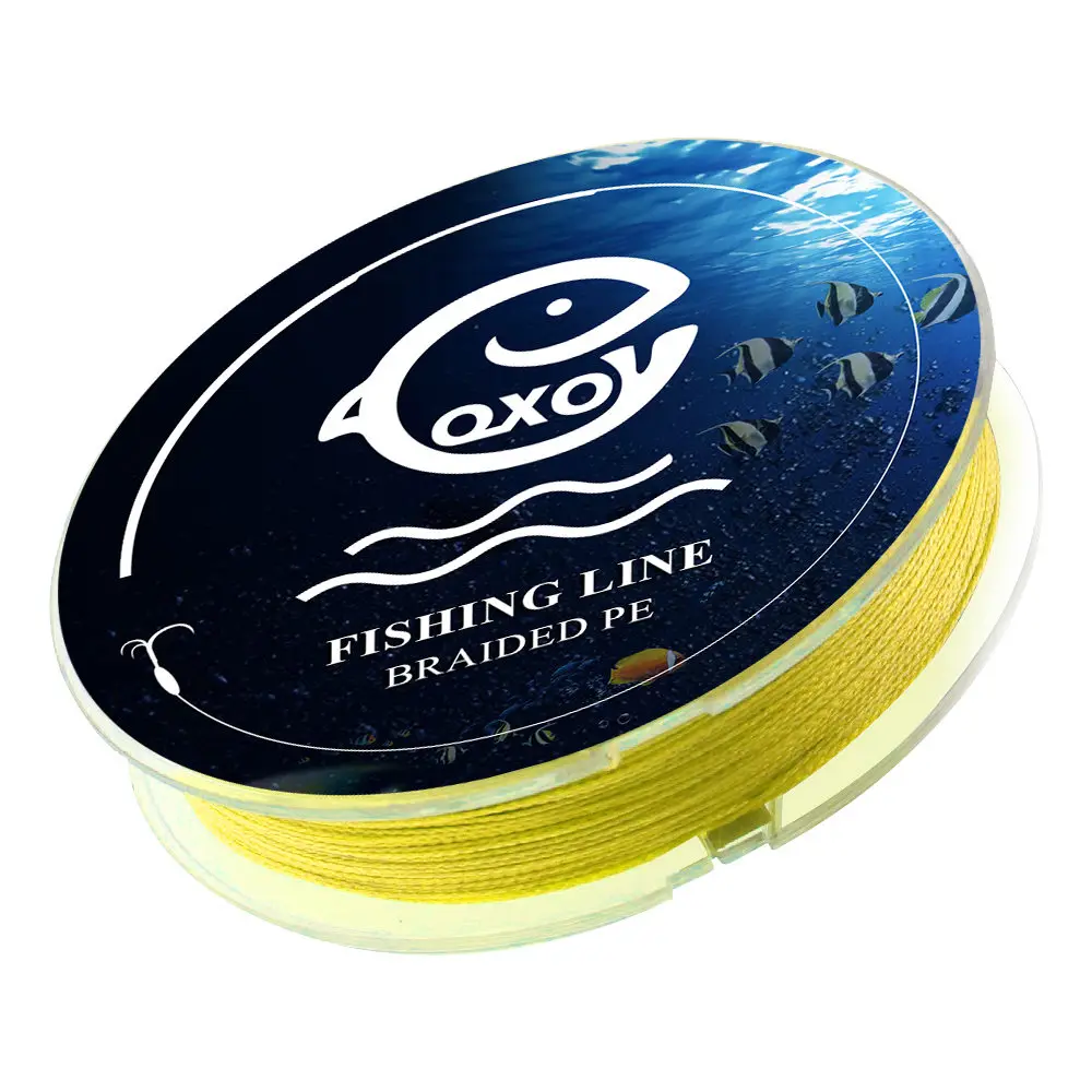 yellow line QXO 100m 4stand Braided Wire Material Fishing PE Line Tresse fish Multi filament Leashes Sea The Line For Fishing Tippet 6-100lb - Цвет: yellow line