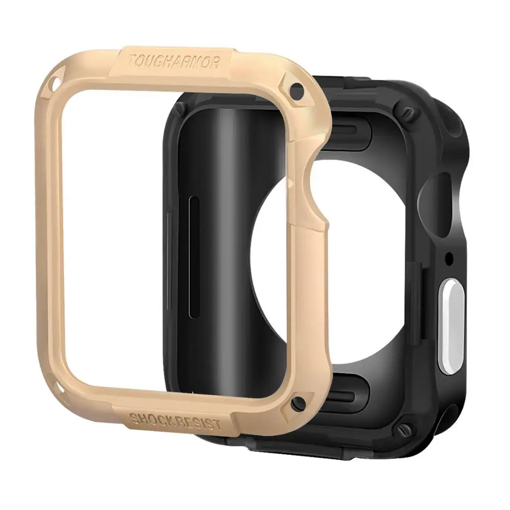 Чехол для apple watch band apple watch 4 3 5 band 44 м 40 мм iwatch band 42 мм/38 мм бампер аксессуары для часов крышка экрана - Цвет: gold