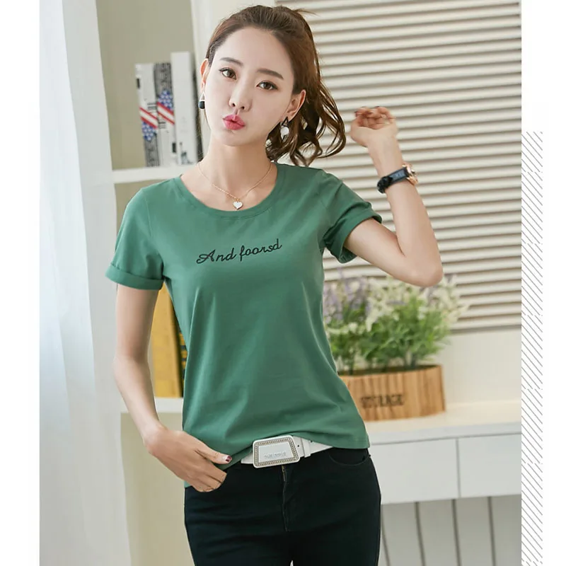 Женская розовая футболка Poleras De Mujer летняя с коротким рукавом в Корейском стиле