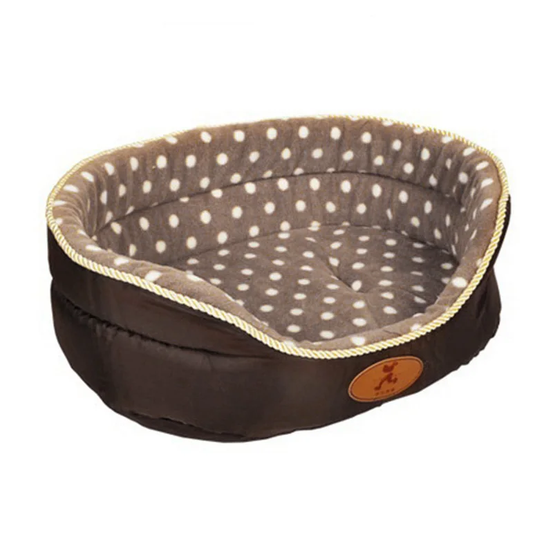Brown dot Домик для собак Мягкая клетка для кошек двусторонний домик для собак манеж для кошек забор для домашних животных плюшевая подкладка кровать для собак - Цвет: Brown dot