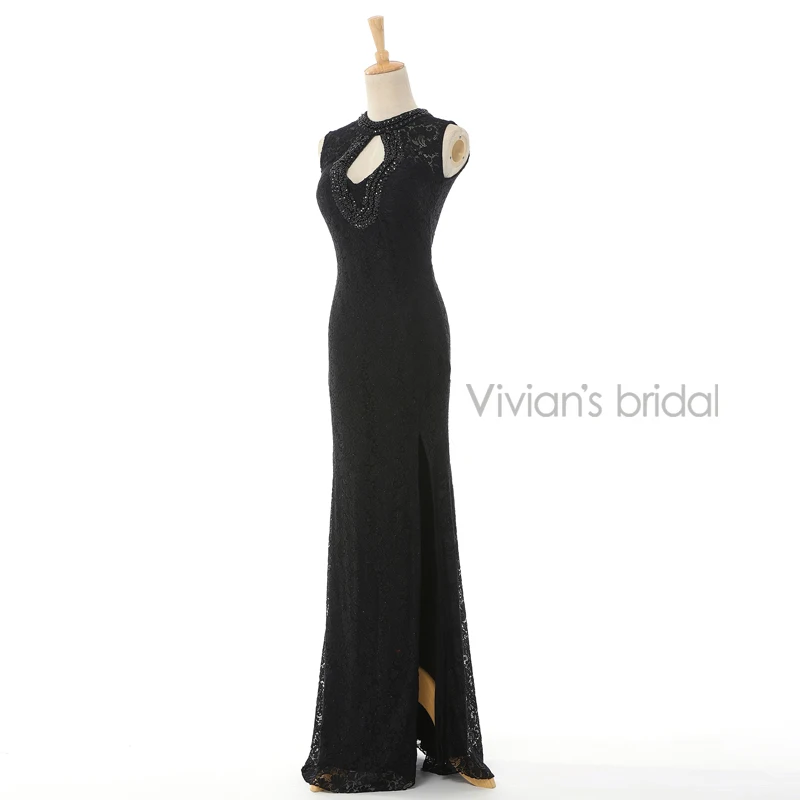 Vivian's Bridal Sexy Lace Black Mermaid Sleeveless Evening Dresses Hot Sale Free Shipping robe de soiree Summer Style 212 | Свадьбы и