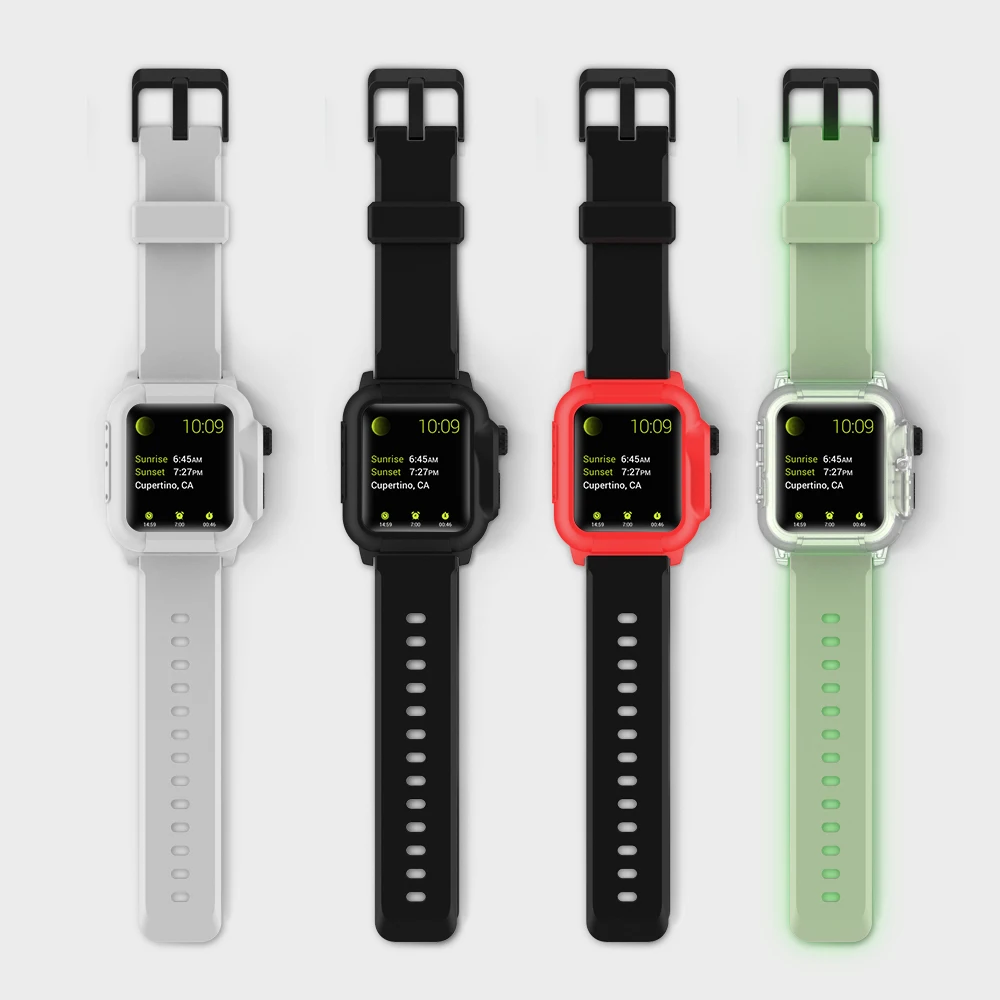 Новейший водонепроницаемый ремешок для часов Apple Watch Series 2 3 42 мм силиконовый из