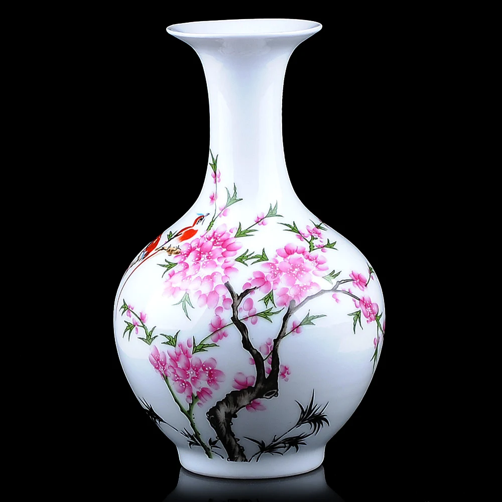 Керамическая белая Цветочная ваза Jingdezhen украшения для дома фарфоровая с цветами