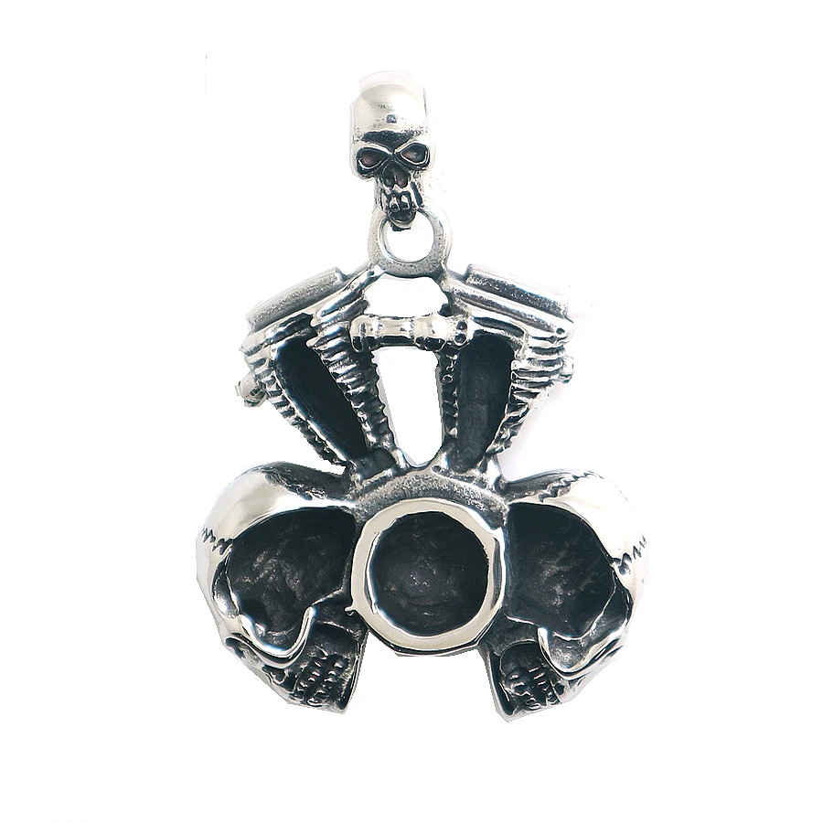 Мужские Мальчики из нержавеющей стали 316L большой двигатель панк готический