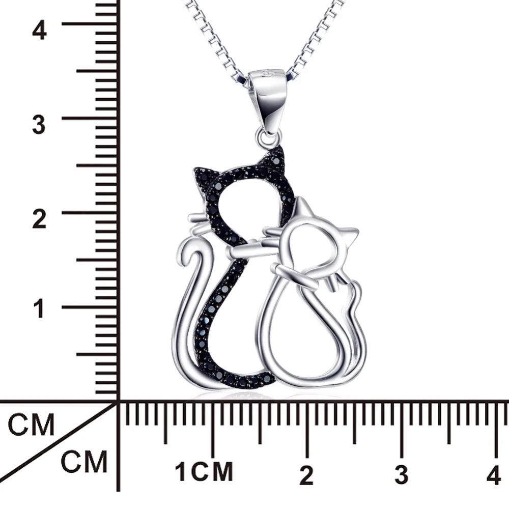 Хрустальные ожерелья с двойной кошкой из стерлингового серебра 925 пробы
