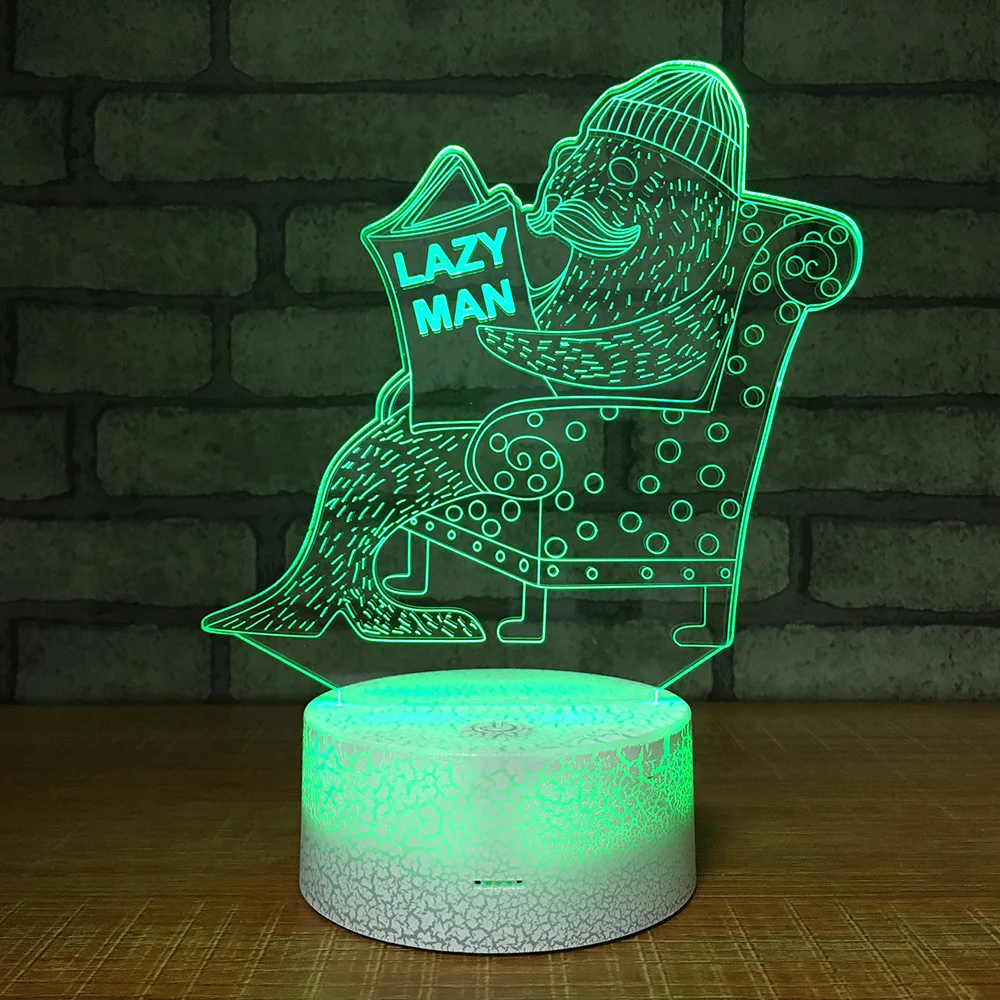

Lazy Man 3D LED RGB Night Light 7 Color Change Desk Light Action Figures 348 Boys Girls Christmas Toys