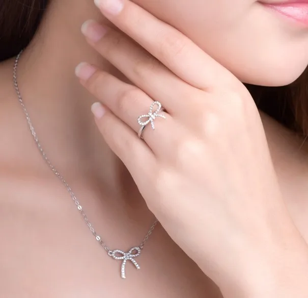 

Genuine Gold Lovely Girl Gift Butterfly Design Mounting Pretty G14K Engagement Ring Pretty Female Wedding Bow Jewelry
