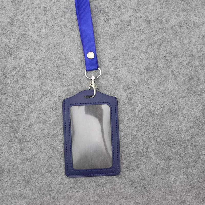 Держатель для карт из искусственной кожи мужчин и женщин с шейным ремешком