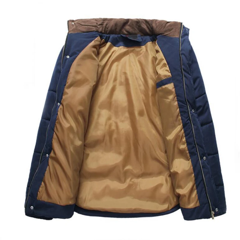 Vantiorango Men Coat New Winter Fashion Thick Stand Collar Pockets Chains Patchwork 3 Colors Overcoat LTT00080 | Мужская одежда