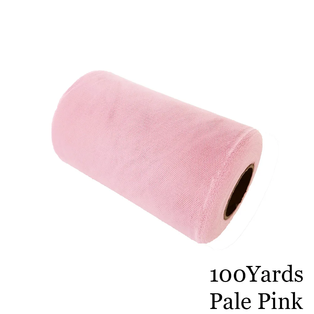 Pale Pink 15 см, 100 ярдов, фатиновая пачка в рулоне, 6 дюймов, Тюлевая пачка для душа для малышей, сделай сам, для свадебной вечеринки, дня рождения, без шитья, вечерние пачки, декоративные принадлежности - Цвет: Pale Pink