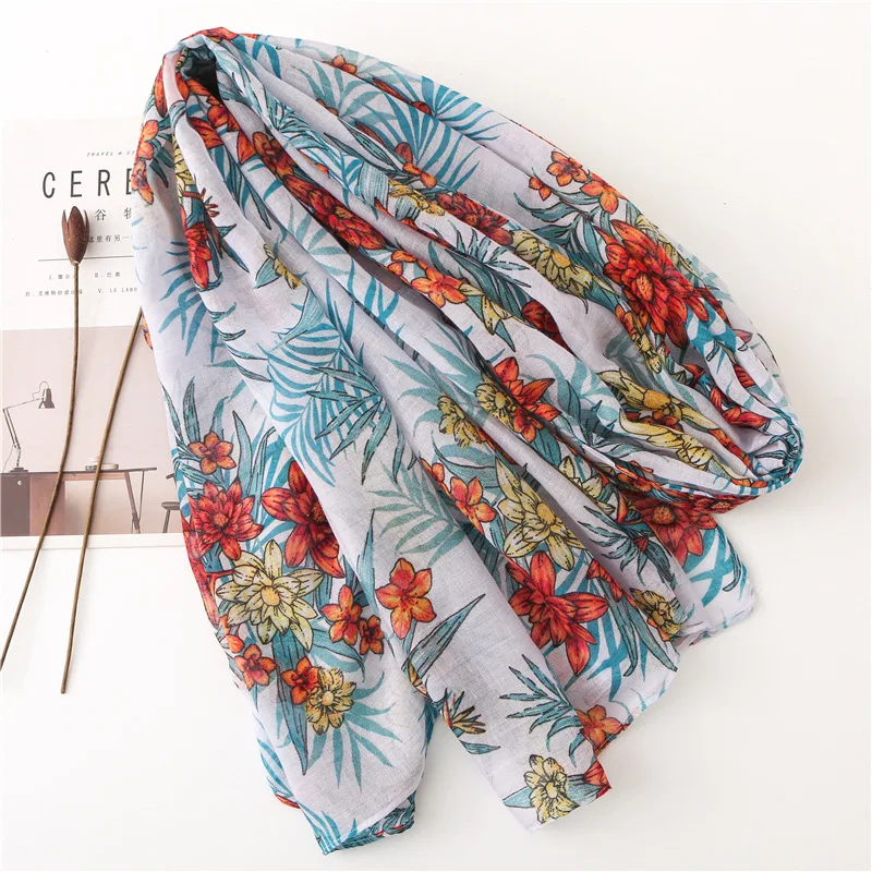 KYQIAO bufanda mujer foulard femme 2020 mori girls осенне-весенний длинный шарф белого и синего цветов в