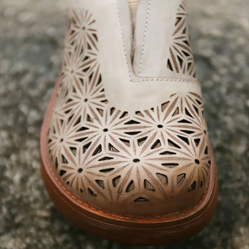 Трендовые летние женские тапочки из Баотоу кожи в стиле ретро открытые обувь для