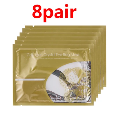 8pair Type 11 24K Золотая маска для глаз с кристаллами, коллагеновая маска для глаз, патчи для ухода за кожей лица, удаляющие темные круги, гелевые подушечки, маска для глаз, Антивозрастная - Цвет: 8pair Type 11