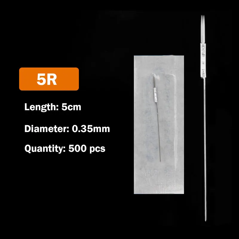 500 шт 1RL/3RL/5RL/5F/7F стерилизованные одноразовые иглы для перманентного макияжа иглы для татуировки для бровей гигантский Солнечный комплект татуировки 0,35X50 мм
