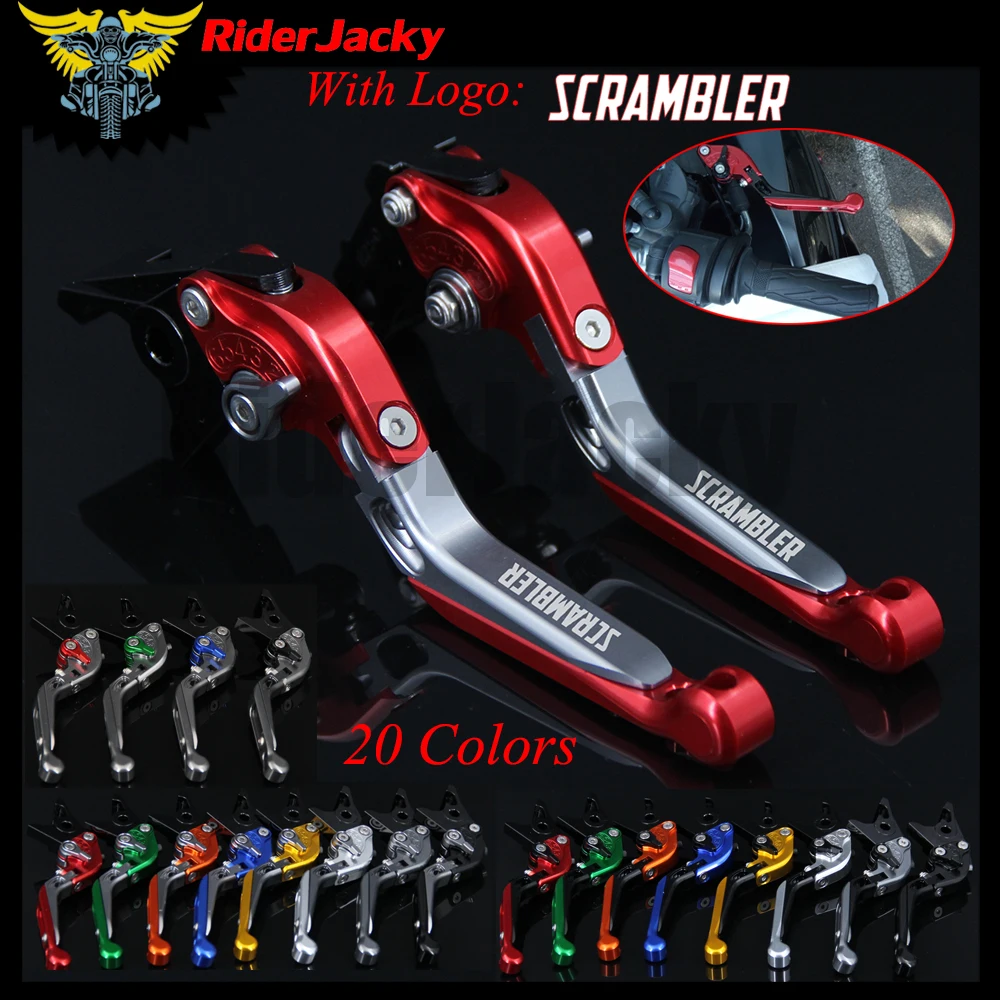 

RiderJacky LOGO "SCRAMBLER" Motorcycle CNC Brake Clutch Levers For Ducati Scrambler(all except Cafe Racer) 2015-2016 Adjustable
