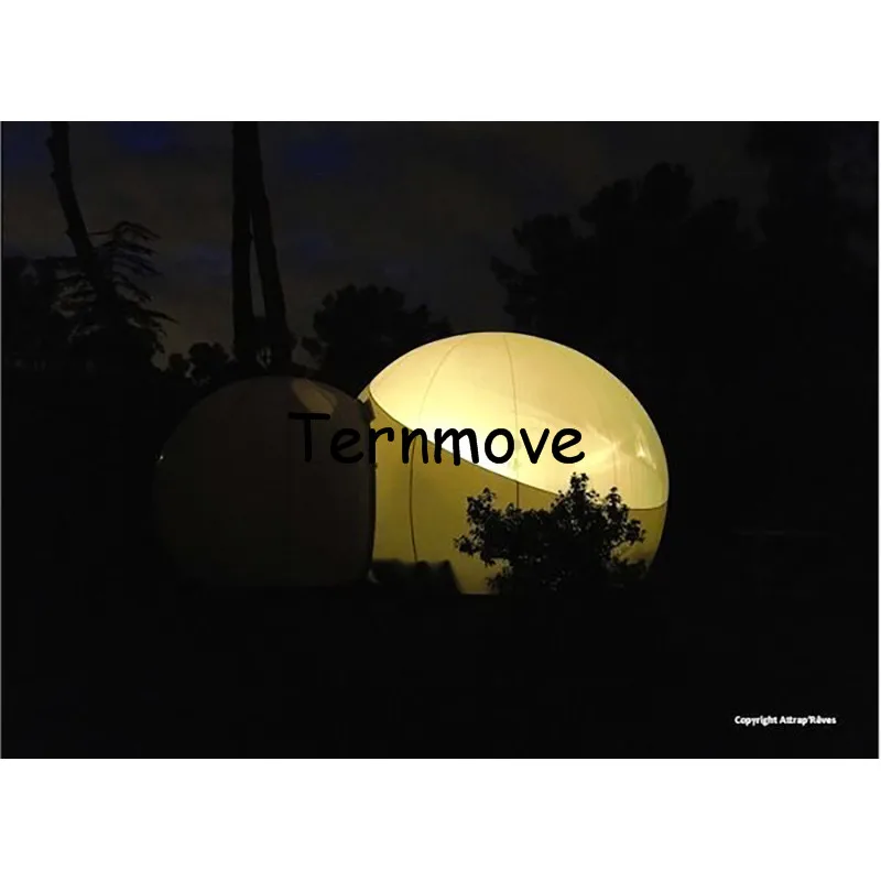 Уличная палатка для кемпинга надувная полупрозрачная полубелая с двумя