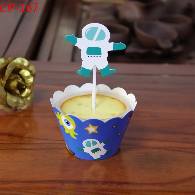 6-set Baby Happy Birthday Wedding Party Cupcake Topper &amp Wrapper Unicorn Crown Lips YXG07 | Дом и сад