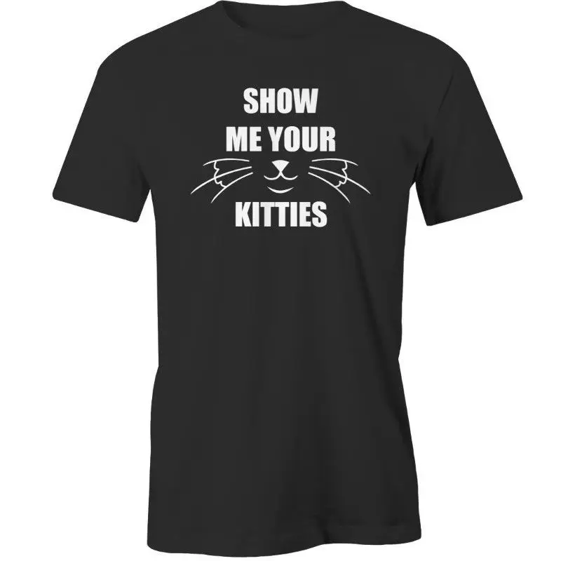 Мужская хлопковая футболка Show Me Your Kitties брендовая с изображением кошек и животных