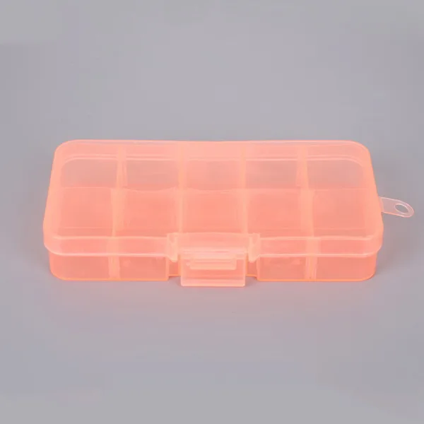 Orange Прозрачный цвет 10 ячеек Слоты 12,8x6,5x2,2 см пластиковые бусины для хранения сплайтированная шкатулка с изменяемыми отсеками DIY ювелирные изделия Упаковка-Органайзер - Цвет: Orange
