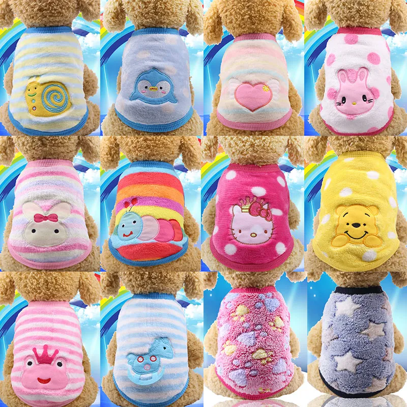 Зимний теплый мультяшный любимец одежда для маленьких собак кошек мягкая