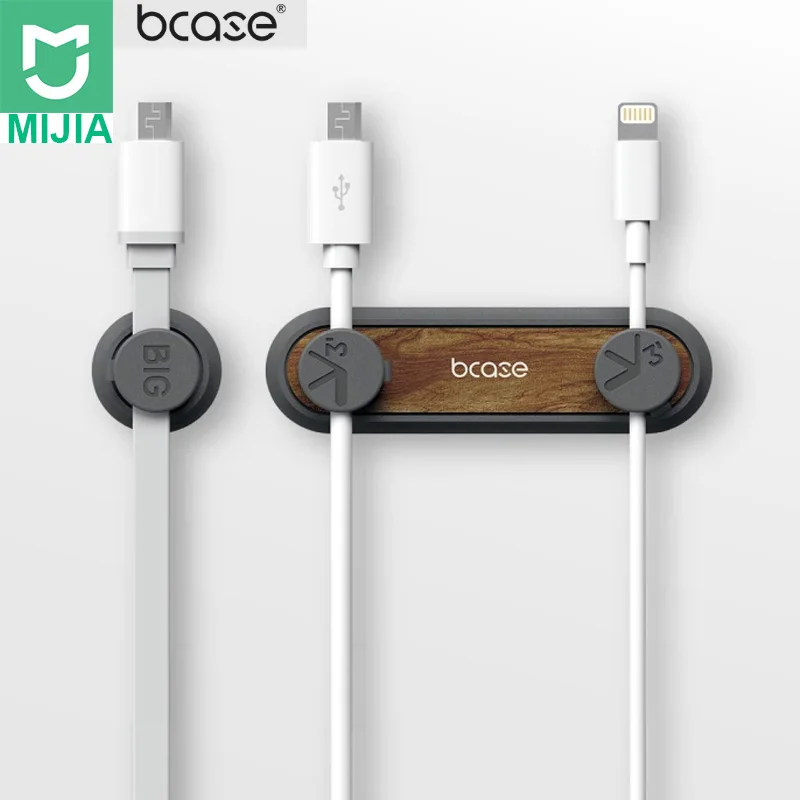 Xiaomi Mijia TUP2 Магнитный абсорбционный держатель кабельного зажима Совместимость практичная Магнитная основа текстура древесины для умного дома