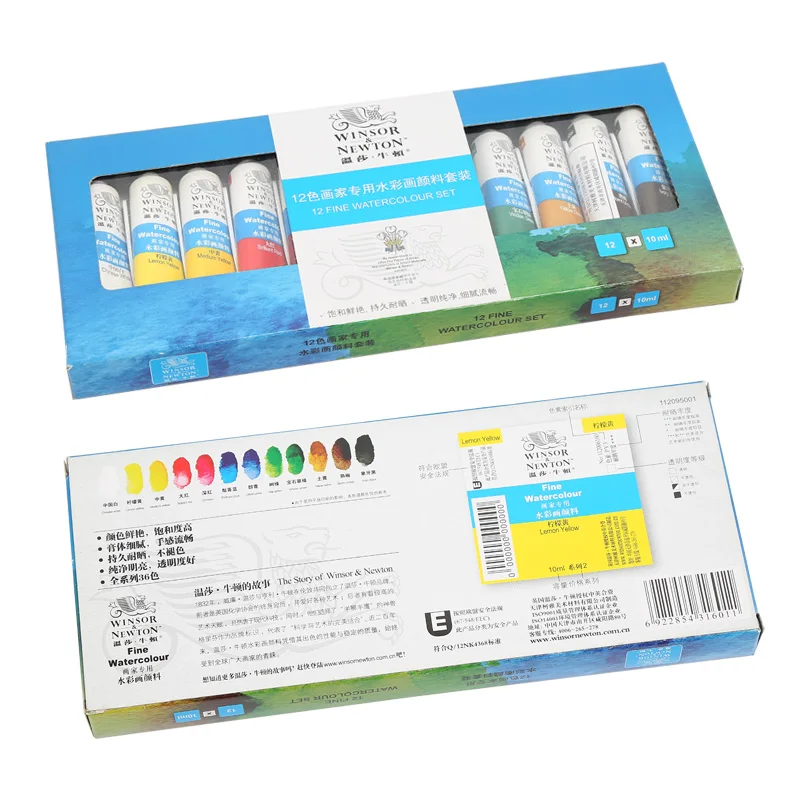 Winsor& Newton 12/18/24 Цвета акварель Краски Высокое качество прозрачная вода для татуажа, пигмент для мануального татуажа художника школьников Acuarelas