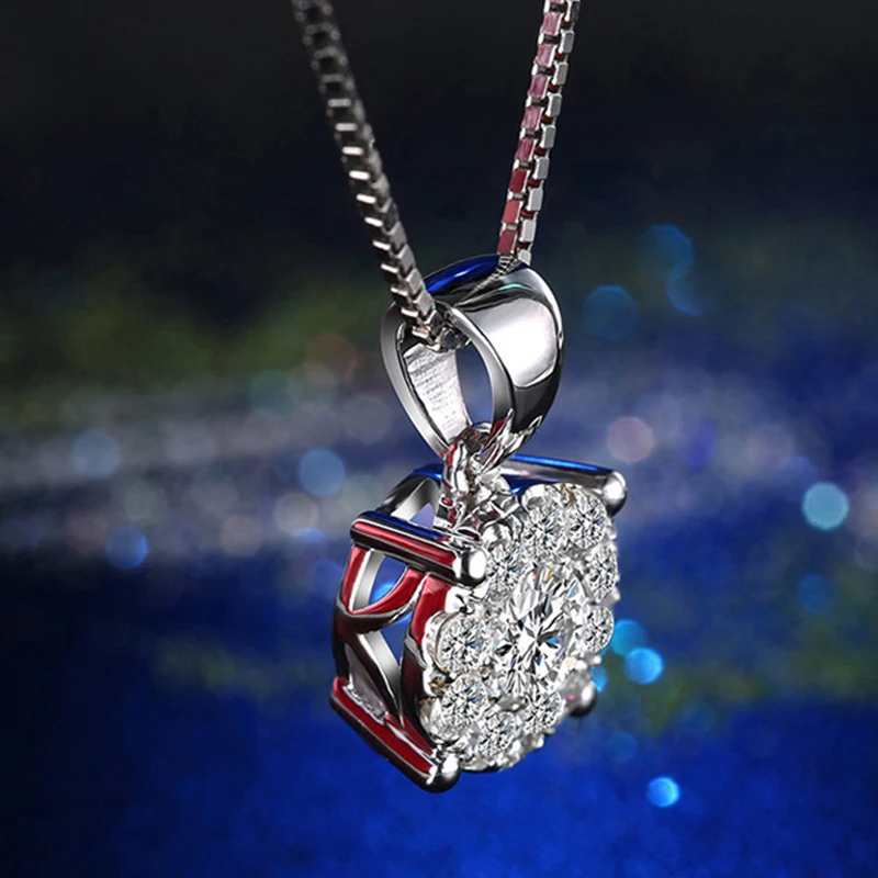 2 карат эффект моды чистый 18K Настоящее БЕЛОЕ ЗОЛОТО Halo Moissanite Помолвочное