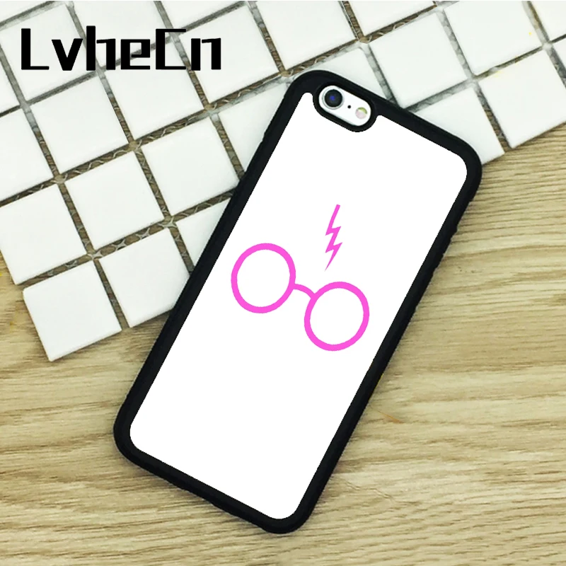 Lvhecn ТПУ телефона Чехлы для iPhone 6 6 S 7 плюс 8x5 5S 5C se 4 4S Ipod touch 4 5 6 крышка Гарри Поттер розовые очки черный