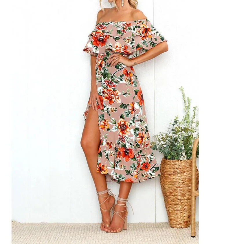 Лидер продаж 2018 платье для женщин новое модное женское длинное Бохо с открытыми