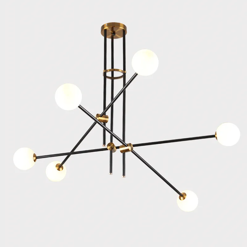 Современный золотой подвесной светильник в форме молекулы стеклянных шаров